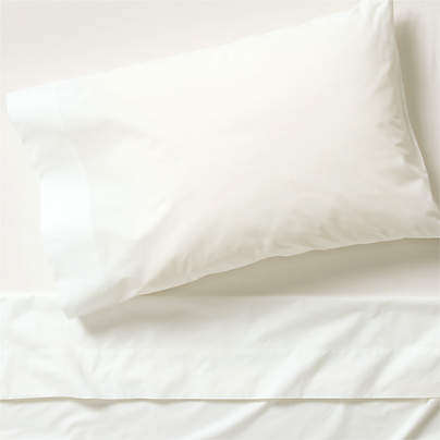 Everyday Organic Cotton Percale White Twin/Twin XL Bed Sheet Set