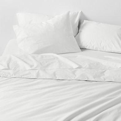 View Everyday Organic Cotton Percale Crisp White Full/Queen Duvet Cover details