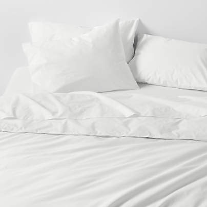 Everyday Organic Cotton Percale Crisp White Full/Queen Duvet Cover