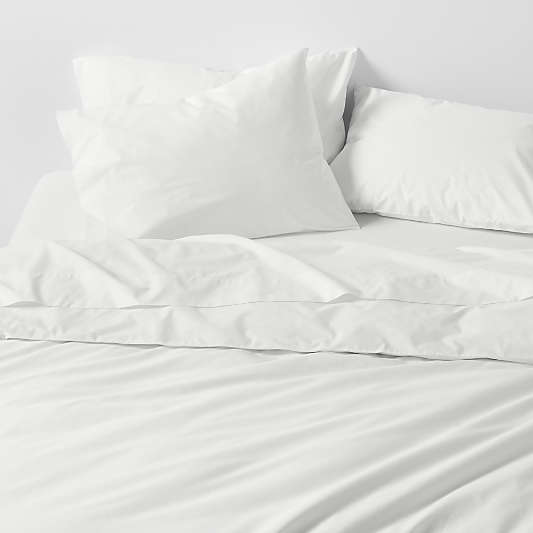 Everyday Organic Cotton Percale Crisp White Duvet Cover