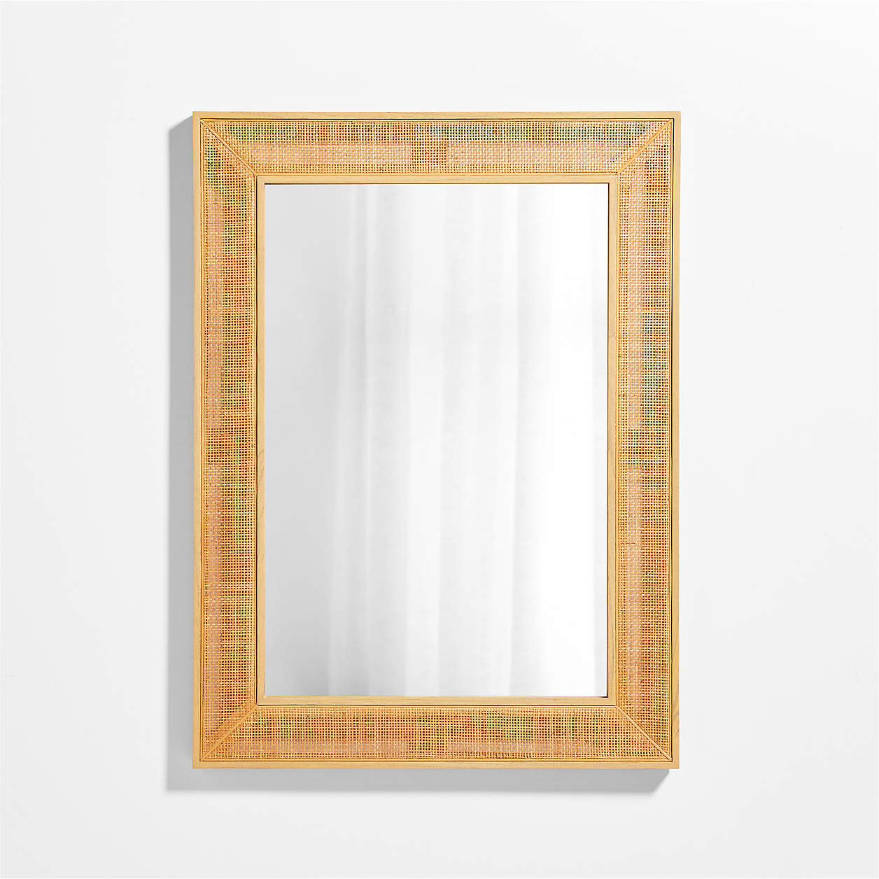 Evi Woven Natural Rattan Border Wall Mirror Crate & Barrel
