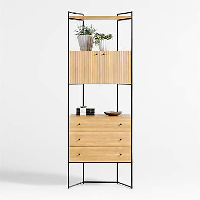 https://cb.scene7.com/is/image/Crate/EvieStrgBookcaseSOSSS24/$web_pdp_main_carousel_low$/231010103610/evie-natural-elm-wood-and-black-iron-storage-bookcase.jpg