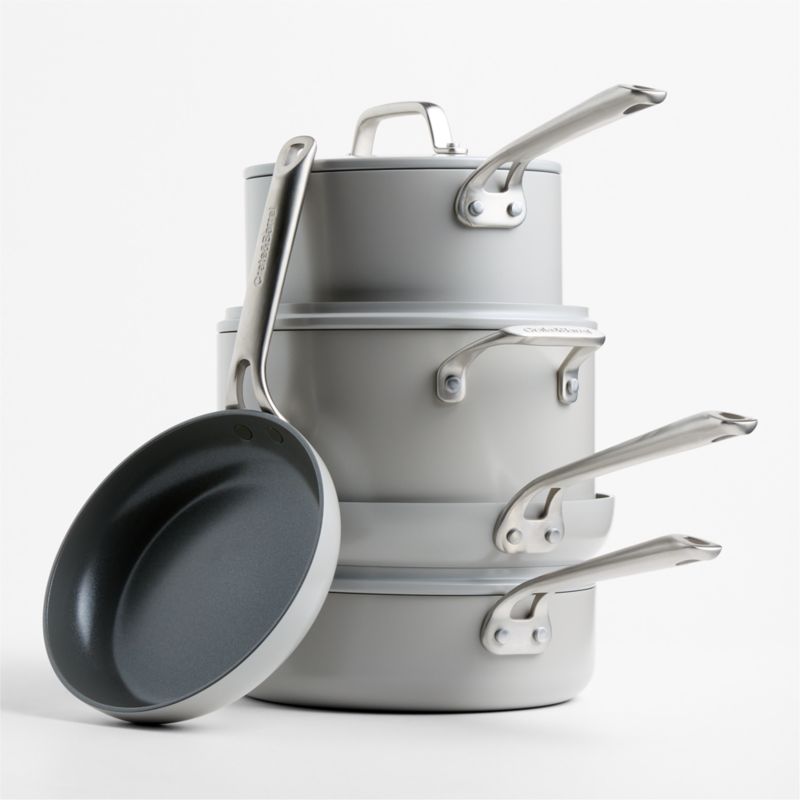 Crate & Barrel EvenCook Ceramic ™ Grey Nonstick 8-Piece Cookware Set with Bonus - image 4 of 5