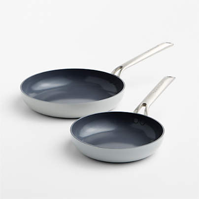 Crate & Barrel EvenCook Ceramic ™ Grey Nonstick Fry Pans, Set of 2