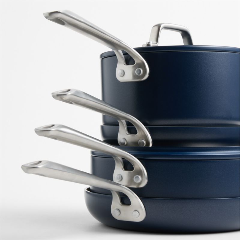 Crate & Barrel EvenCook Ceramic ™ Indigo Nonstick 8-Piece Cookware Set with Bonus - image 3 of 5