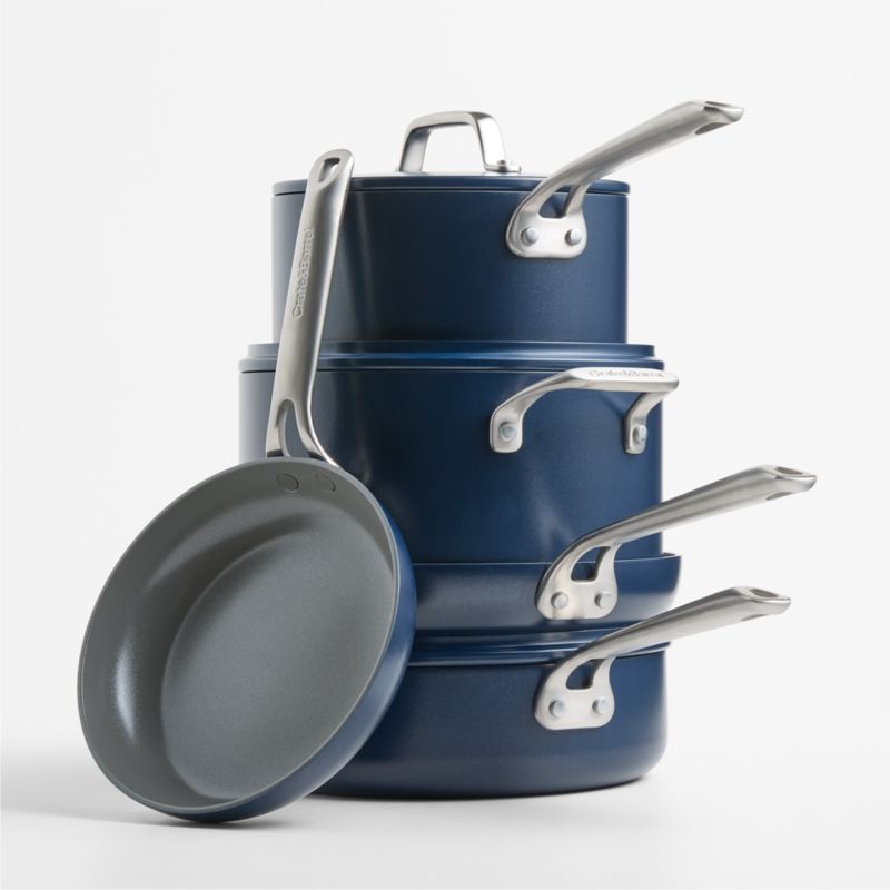 Crate & Barrel EvenCook Ceramic ™ Indigo Nonstick 8-Piece Cookware Set with Bonus - image 4 of 5