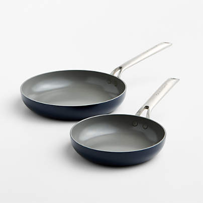 Crate & Barrel EvenCook Ceramic ™ Indigo Nonstick Fry Pans, Set of 2