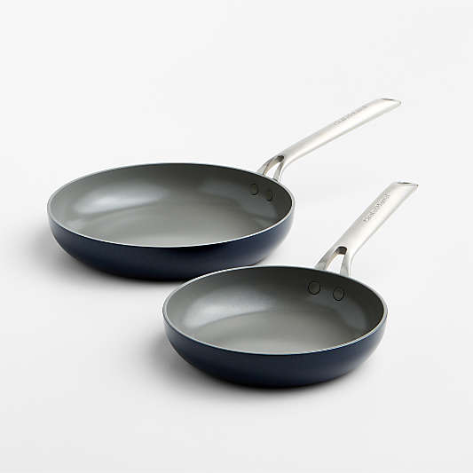 Crate & Barrel EvenCook Ceramic ™ Indigo Nonstick Fry Pans, Set of 2