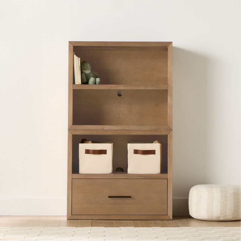 Ever Simple 36" Modular Natural Brown Wood Kids Open Bookcase with Drawer - image 1 of 8