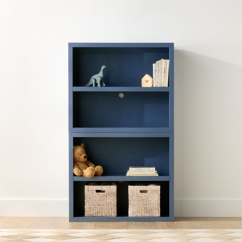 Ever Simple 36" Modular Slate Blue Wood Kids Open Bookcase - image 2 of 7