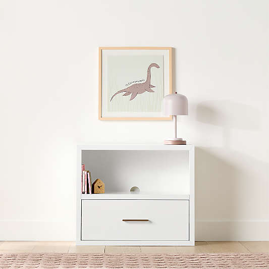 Ever Simple 36" Modular White Wood Kids Bookcase with Drawer