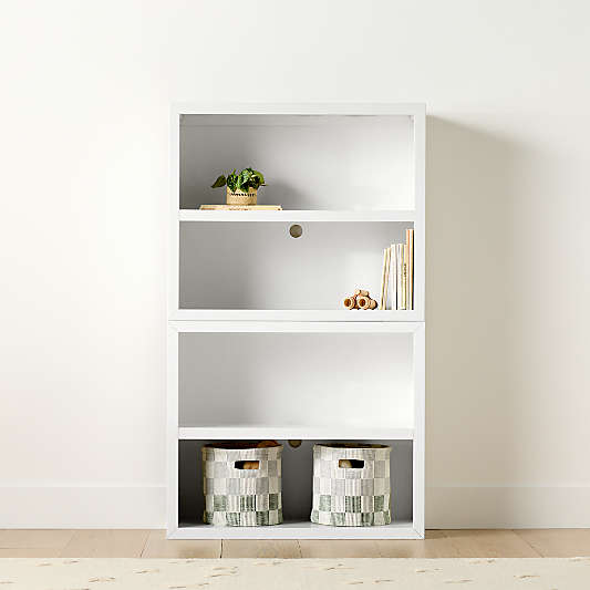 Ever Simple 36" Modular White Wood Kids Open Bookcase