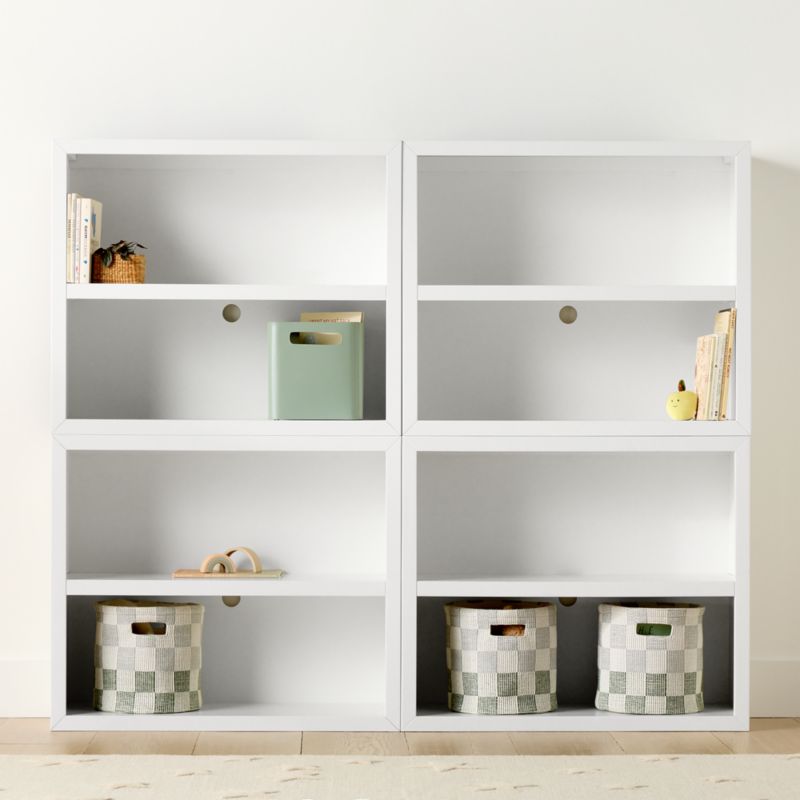 Ever Simple 72" Set of 2 Modular White Wood Kids Open Bookcases - image 2 of 7