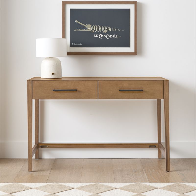 Ever Simple 47" Natural Brown Wood Wide 2-Drawer Kids Desk - image 2 of 8