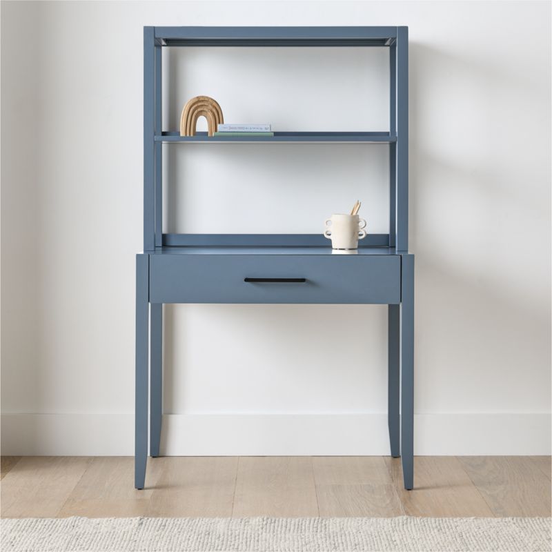 Ever Simple 36" Modular Slate Blue Wood Kids Desk with Hutch - image 2 of 12