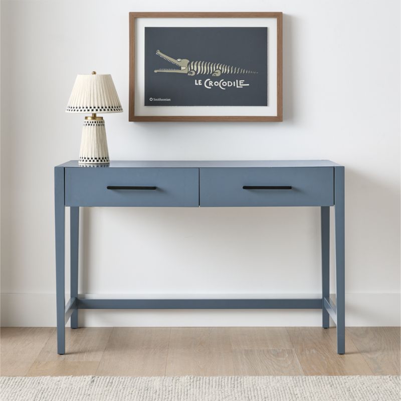 Ever Simple 47" Slate Blue Wood Wide 2-Drawer Kids Desk - image 2 of 10