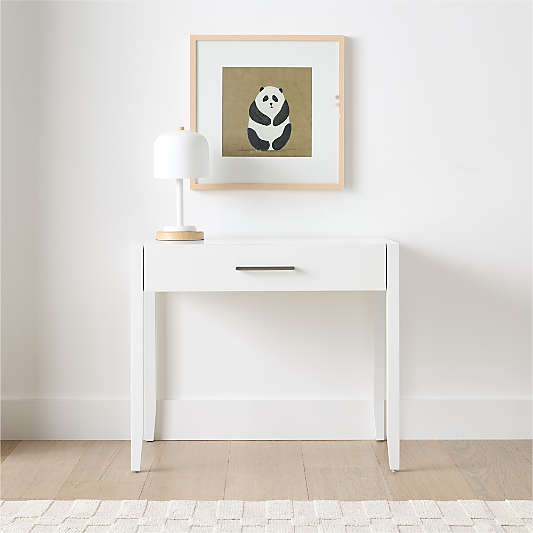 Ever Simple 36" White Wood Kids Desk with Drawer