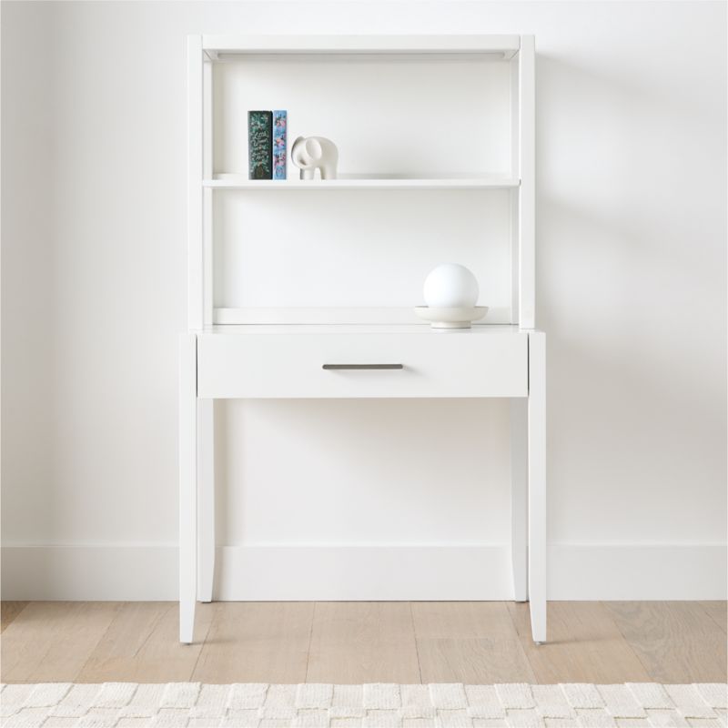 Ever Simple 36" Modular White Wood Kids Desk with Hutch - image 2 of 13