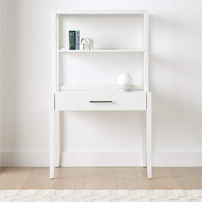 Ever Simple 36" Modular White Wood Kids Desk with Hutch
