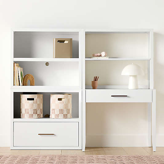 Ever Simple 72" Modular White Wood Kids Workspace Suite