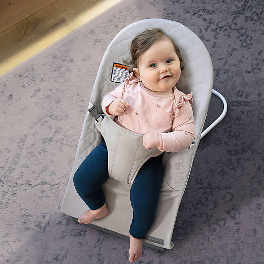Evrloop Mist Grey Organic Cotton & Wool Recyclable Baby Bouncer Chair