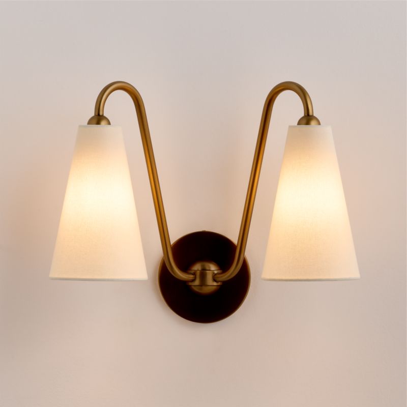 Everton White Linen Wall Sconce Shades Set of 2 - image 4 of 6