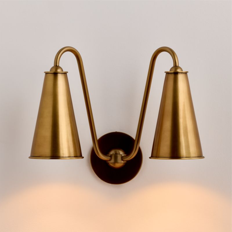 Everton Real Brass Wall Sconce Shades Set of 2 - image 4 of 6
