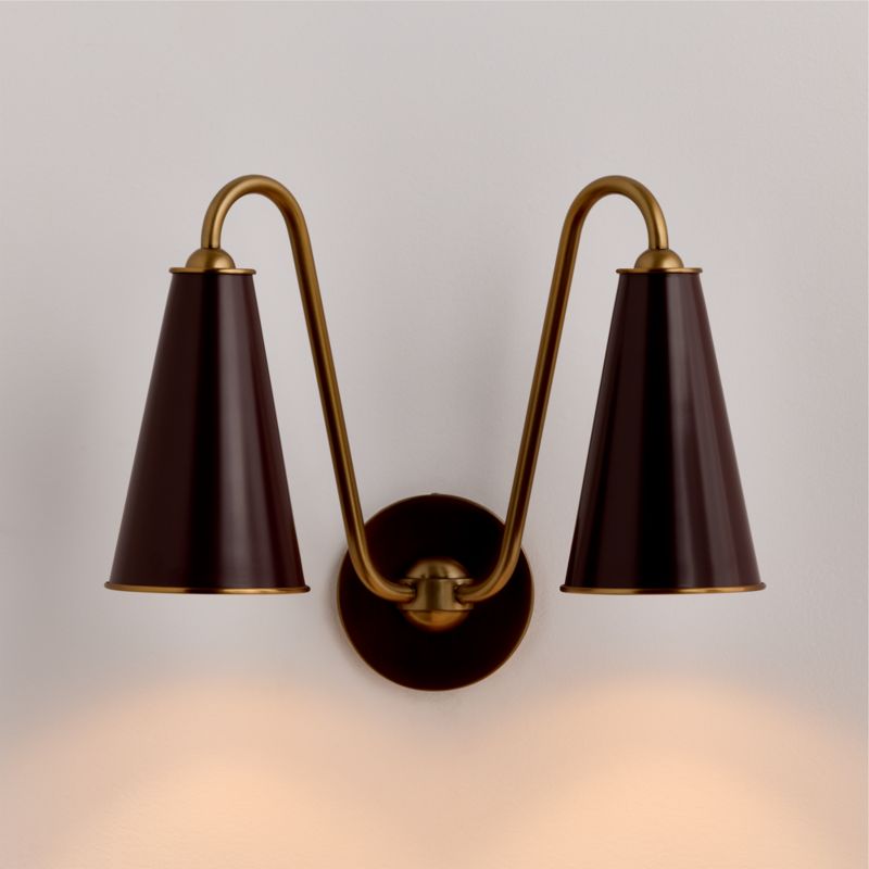 Everton Aubergine Metal Wall Sconce Shades Set of 2 - image 4 of 6