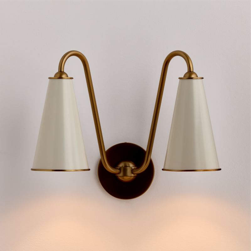 Everton White Metal Wall Sconce Shades Set of 2 - image 4 of 6