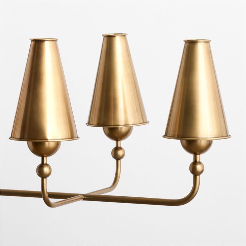 Everton Brass Linear Chandelier Light with Real Brass Shades - image 2 of 6