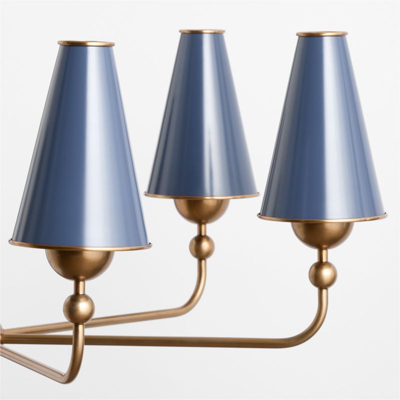 Everton Brass Round Chandelier Light with Navy Metal Shades - image 2 of 5