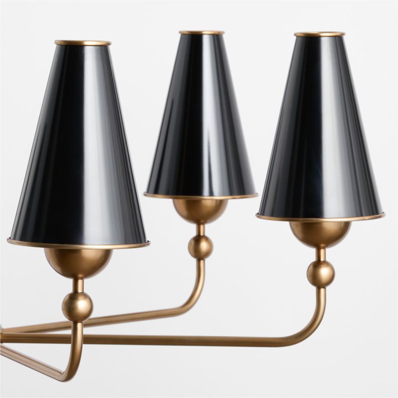 Everton Brass Round Chandelier Light with Black Metal Shades - image 3 of 6