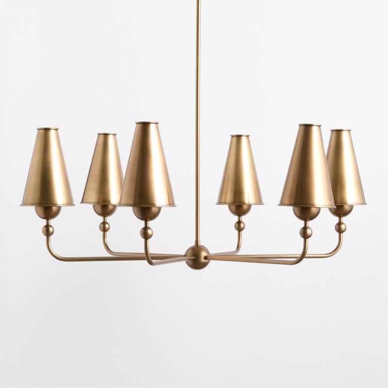 Everton Brass Round Chandelier Light with Real Brass Shades - image 1 of 5