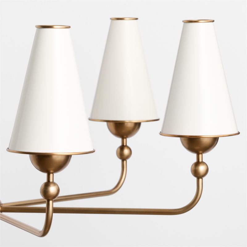 Everton Brass Round Chandelier Light with White Metal Shades - image 2 of 6