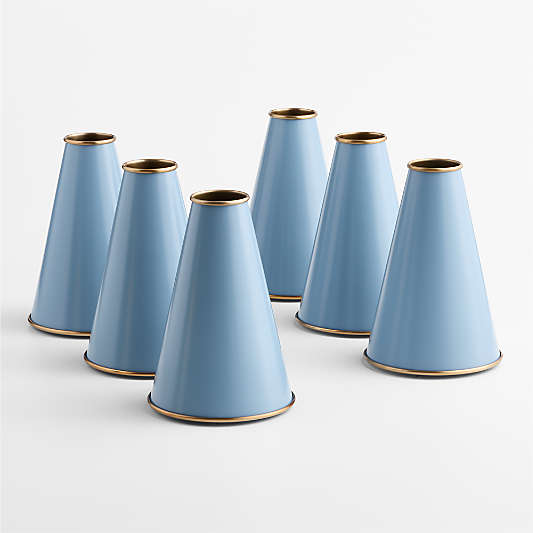 Everton Light Blue Metal Chandelier Shades Set of 6