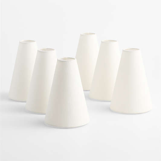 Everton White Linen Chandelier Shades Set of 6