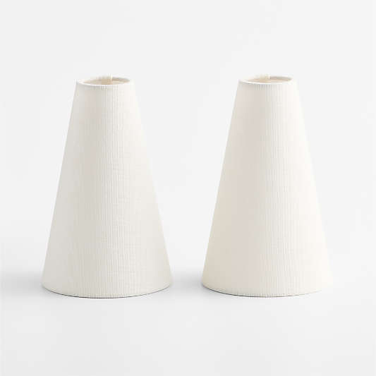 Everton White Linen Wall Sconce Shades Set of 2