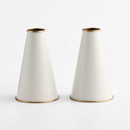 Everton White Metal Wall Sconce Shades Set of 2