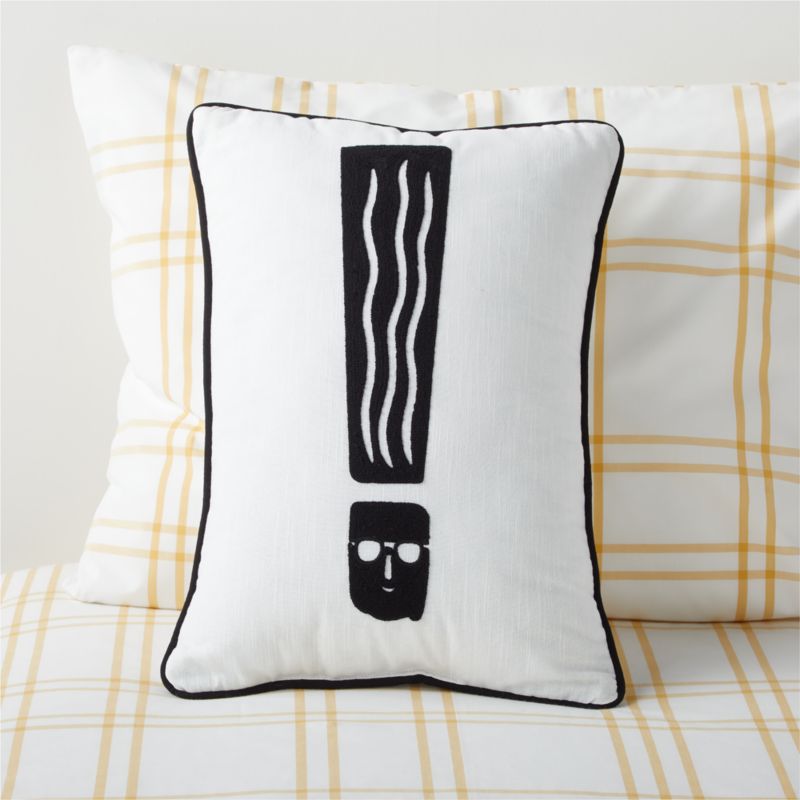 Black and White Face Exclamation Kids Throw Pillow - image 0 of 5