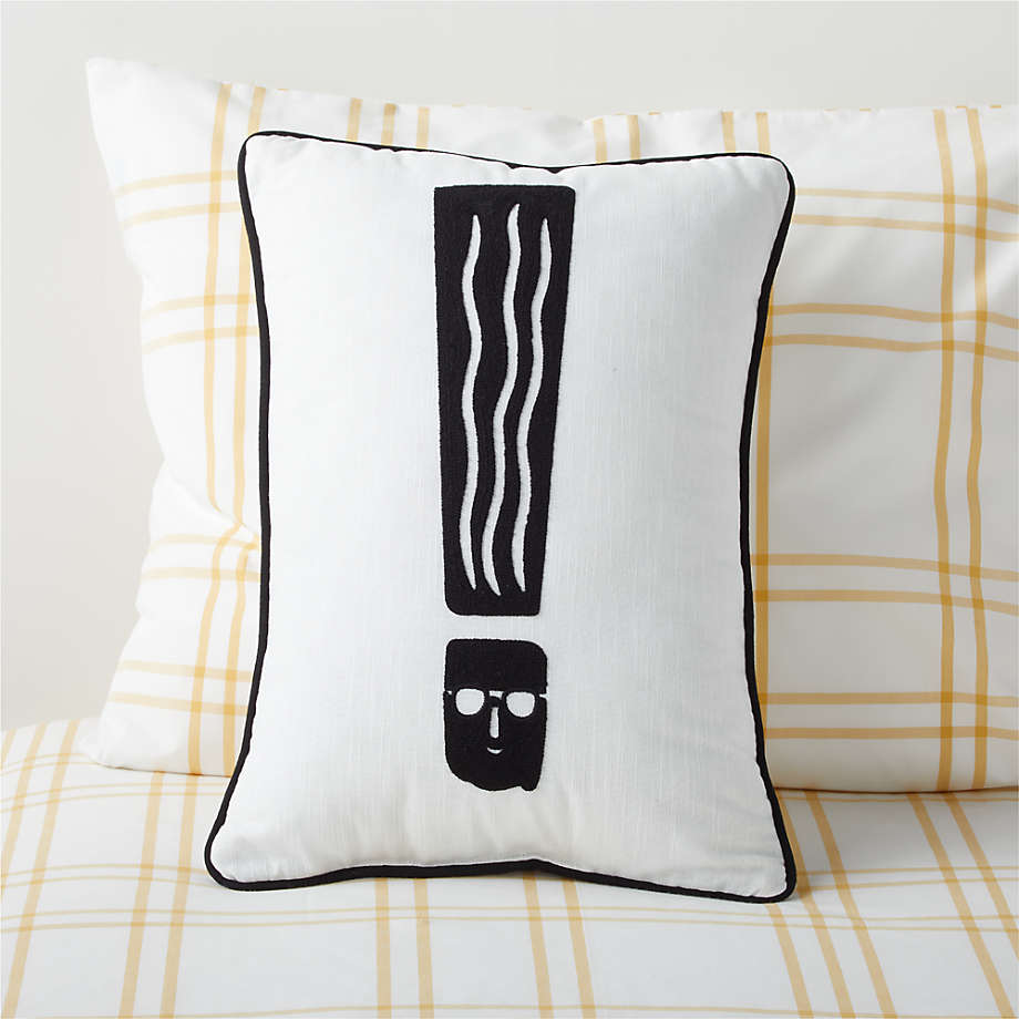 Black and White Face Exclamation Kids Throw Pillow