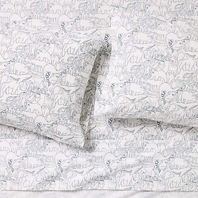 Explorer Animals 100% Organic Cotton Kids Full Sheet Set