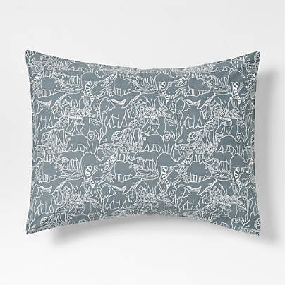 Explorer Animals Organic Cotton Kids Pillow Sham