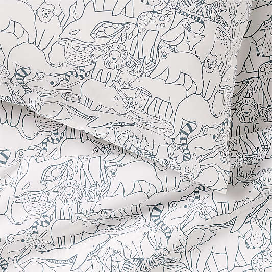 Explorer Animals Organic Cotton Kids Sheet Set
