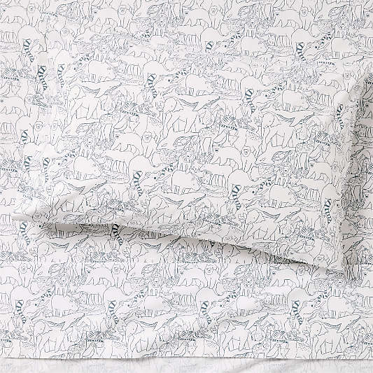 Explorer Animals 100% Organic Cotton Kids Twin Sheet Set