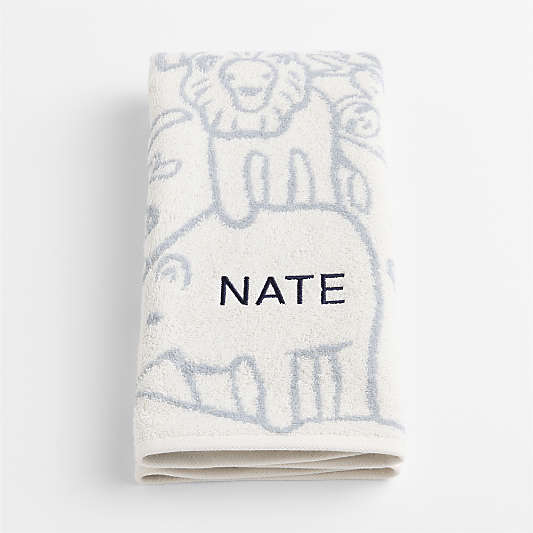 Explorer Mist Blue Organic Cotton Kids Hand Towel