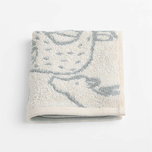Explorer Mist Blue Organic Cotton Kids Washcloth