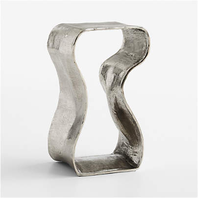 Expressionist Nickel Cast Aluminum 12" Drink Table