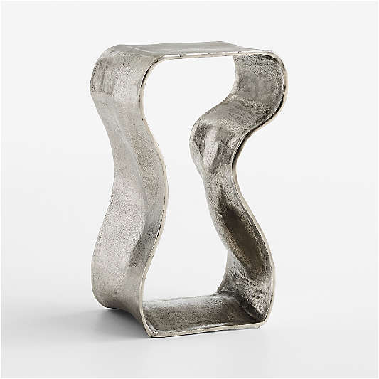 Expressionist Nickel Cast Aluminum 12" Drink Table