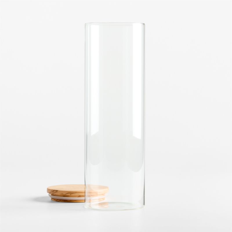 Extra-Large Round Glass Canister with Olivewood Lid - image 2 of 6