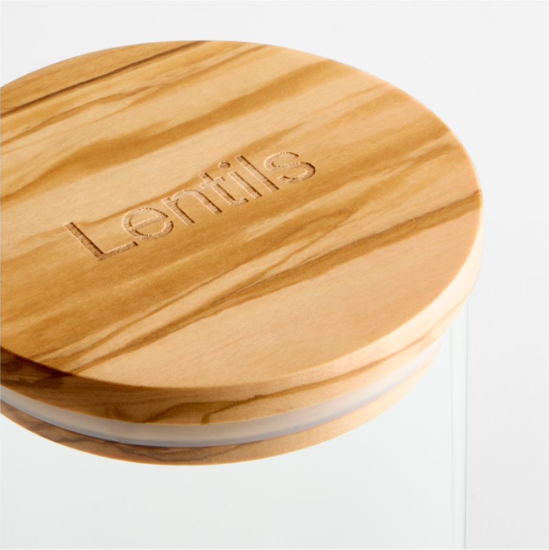 Extra-Large Round Glass Canister with Olivewood Lid - image 3 of 6